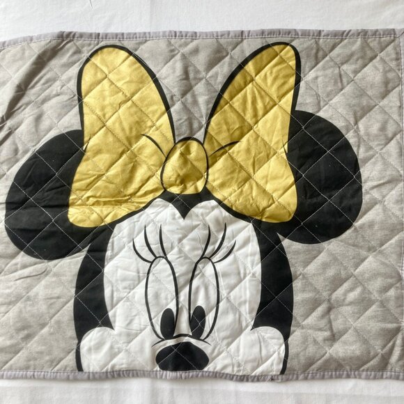 Vintage Disney Minnie Mouse Quilted Pillow Case Standard Size 20" X 26" Gray - Picture 4 of 11